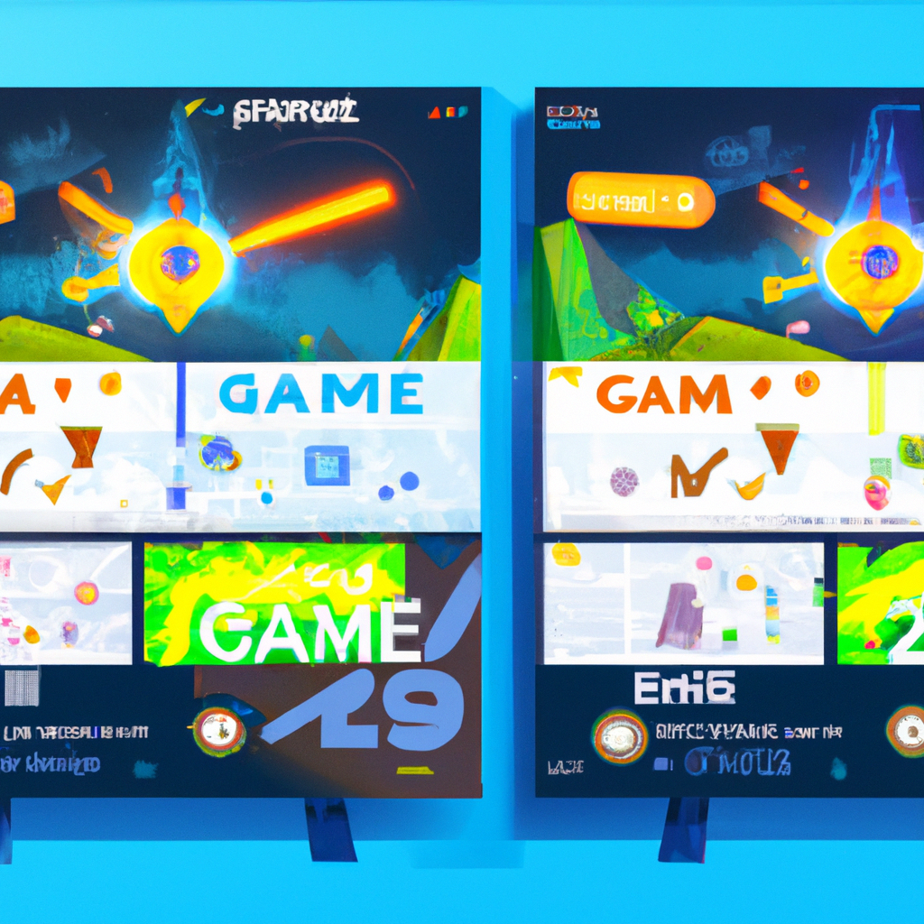Collage of colorful game screens showing varied mechanics